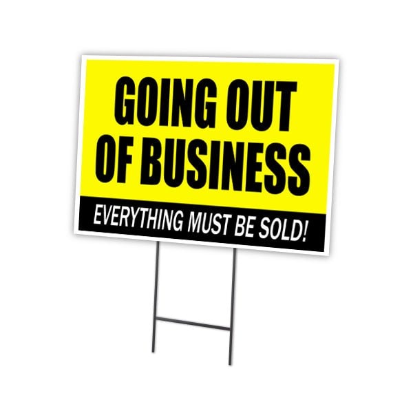 Signmission Going Out Of Business Yard & Stake outdoor plastic coroplast window, C-1216-DS-Going Out Of Business C-1216-DS-Going Out Of Business - main